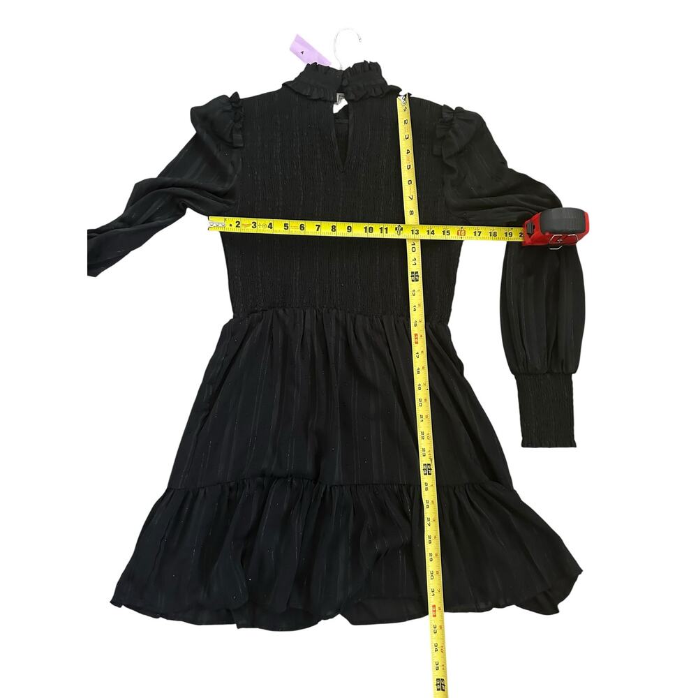 Lulus Heartful Romance Black Striped Smocked Long Sleeve Mini Dress - Picture 3 of 11